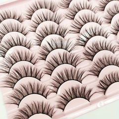 14 Pairs Fluffy Faux Mink Cat Eye False Eyelashes