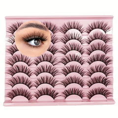 14 Pairs Fluffy Faux Mink Cat Eye False Eyelashes