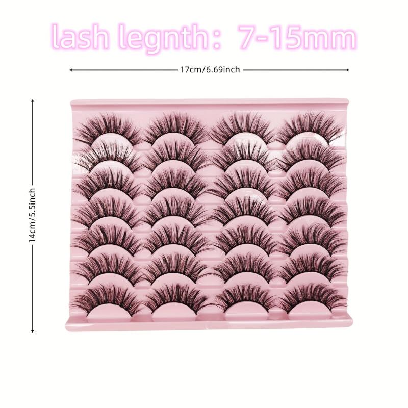 14 Pairs Fluffy Faux Mink Cat Eye False Eyelashes
