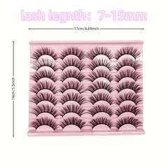 14 Pairs Fluffy Faux Mink Cat Eye False Eyelashes