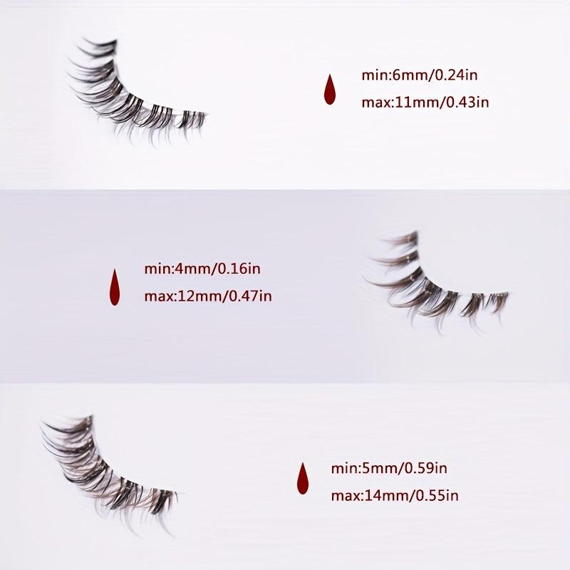 5 Pairs Brown Natural Spiky Cross False Eyelashes