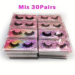 Natural 3D Mink Lashes Mixed Styles Lightweight Reusable Soft