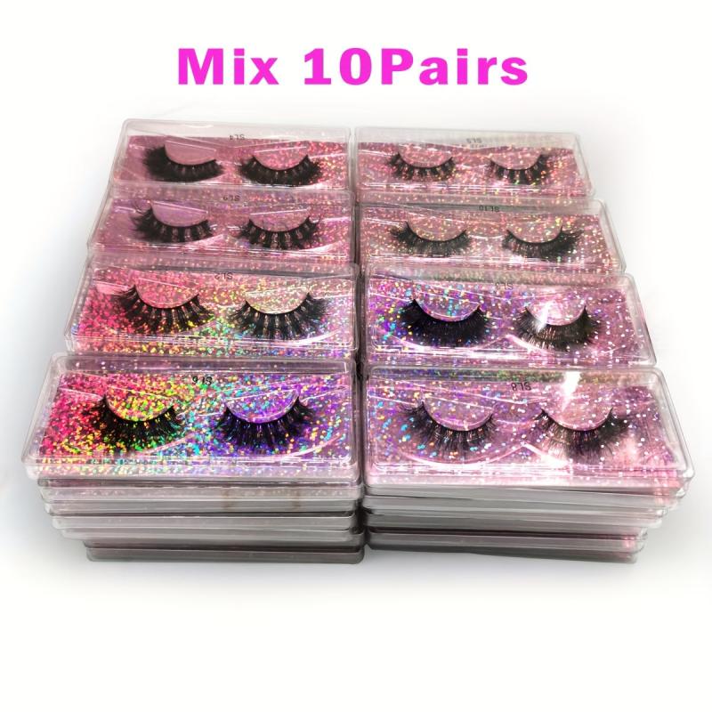 Natural 3D Mink Lashes Mixed Styles Lightweight Reusable Soft