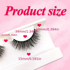 5 Pairs Short Wispy Faux Mink Fluffy Lashes 15mm Natural Look