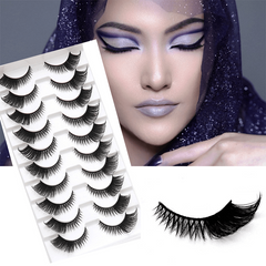 10 Pairs 3D Cat Eye False Eyelashes for Makeup Wedding Party