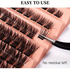 DIY Cluster Lashes Extension False Eyelashes C Curl Natural Look