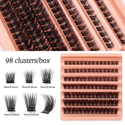 DIY Cluster Lashes Extension False Eyelashes C Curl Natural Look