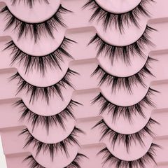 10 Pairs Manga Lashes 3D Volume Wispy Fluffy Spiky Eyelashes Pack