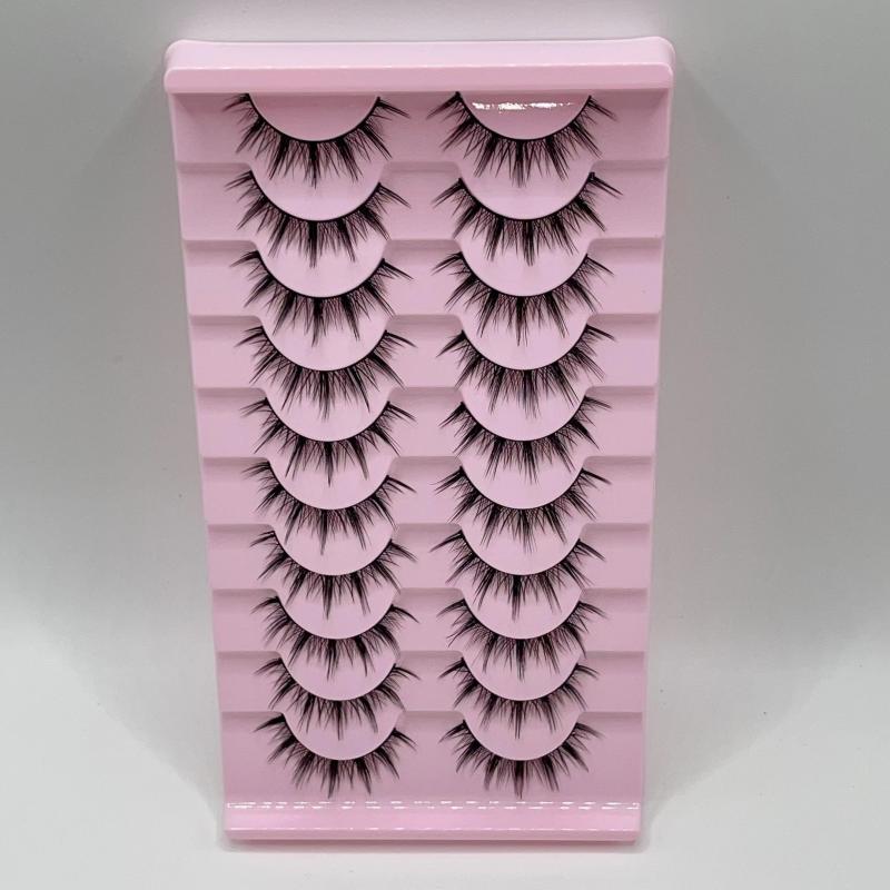 10 Pairs Manga Lashes 3D Volume Wispy Fluffy Spiky Eyelashes Pack