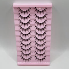 10 Pairs Manga Lashes 3D Volume Wispy Fluffy Spiky Eyelashes Pack