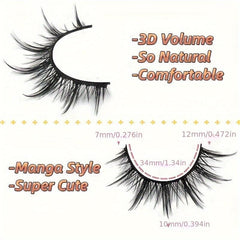 10 Pairs Manga Lashes 3D Volume Wispy Fluffy Spiky Eyelashes Pack