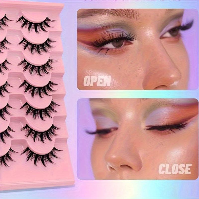10 Pairs Manga Lashes 3D Volume Wispy Fluffy Spiky Eyelashes Pack