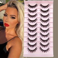 10 Pairs Manga Lashes 3D Volume Wispy Fluffy Spiky Eyelashes Pack