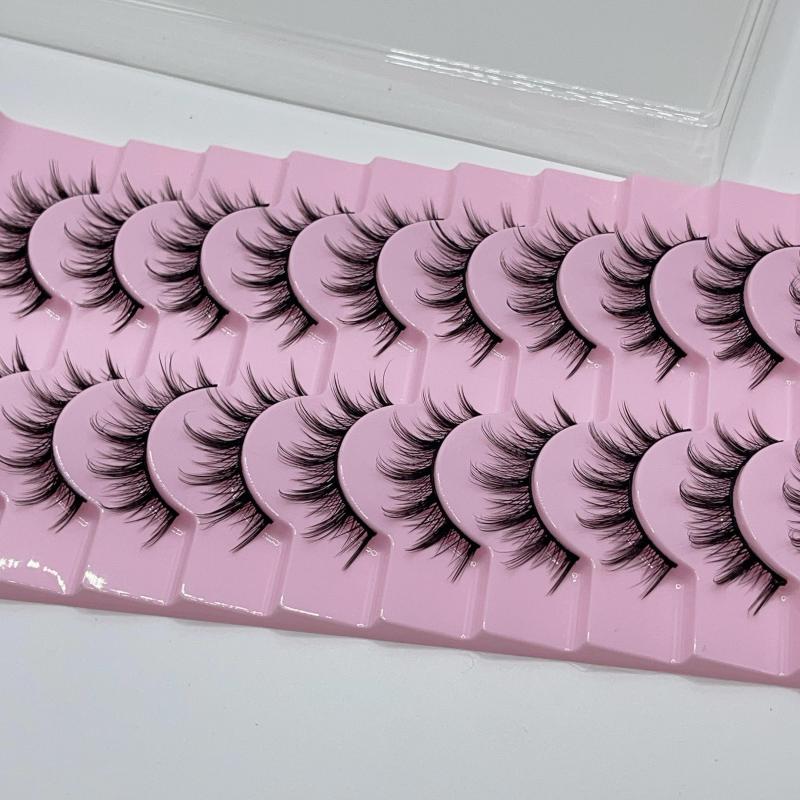 10 Pairs Manga Lashes 3D Volume Wispy Fluffy Spiky Eyelashes Pack