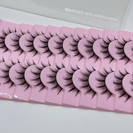 10 Pairs Manga Lashes 3D Volume Wispy Fluffy Spiky Eyelashes Pack