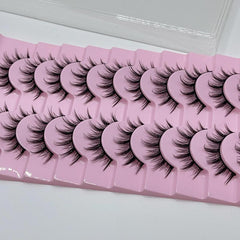 10 Pairs Manga Lashes 3D Volume Wispy Fluffy Spiky Eyelashes Pack