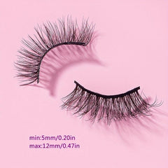 Natural Slender 5D Curly Half Eyelashes 12mm Lengthening Thickening Set