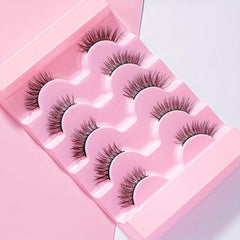 Natural Slender 5D Curly Half Eyelashes 12mm Lengthening Thickening Set