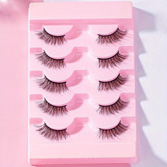 Natural Slender 5D Curly Half Eyelashes 12mm Lengthening Thickening Set