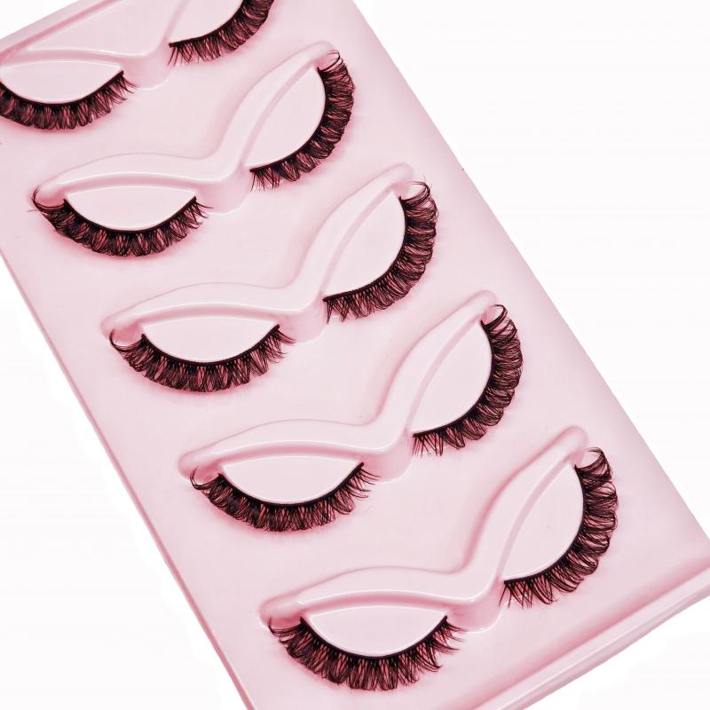 5 Pairs Reusable Faux Mink False Eyelashes Natural and Thick Makeup Lashes