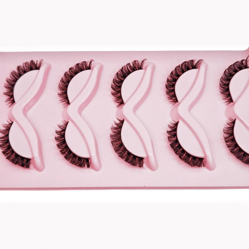 5 Pairs Reusable Faux Mink False Eyelashes Natural and Thick Makeup Lashes