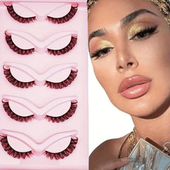 5 Pairs Reusable Faux Mink False Eyelashes Natural and Thick Makeup Lashes