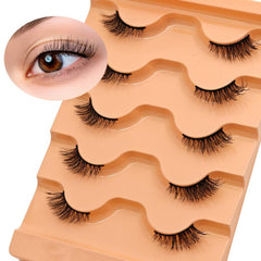 5 Pairs Faux Mink Half Eyelashes Natural Soft Short Wispy Cat Eye Lashes
