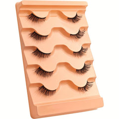 5 Pairs Faux Mink Half Eyelashes Natural Soft Short Wispy Cat Eye Lashes
