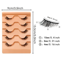 5 Pairs Faux Mink Half Eyelashes Natural Soft Short Wispy Cat Eye Lashes