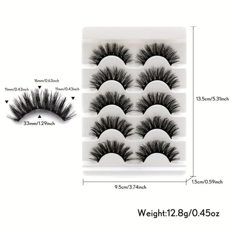5 Pairs Fluffy Faux Mink 8D Wispy Lashes