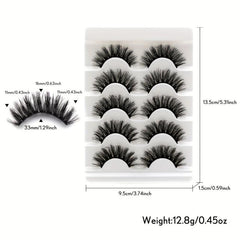 5 Pairs Fluffy Faux Mink 8D Wispy Lashes