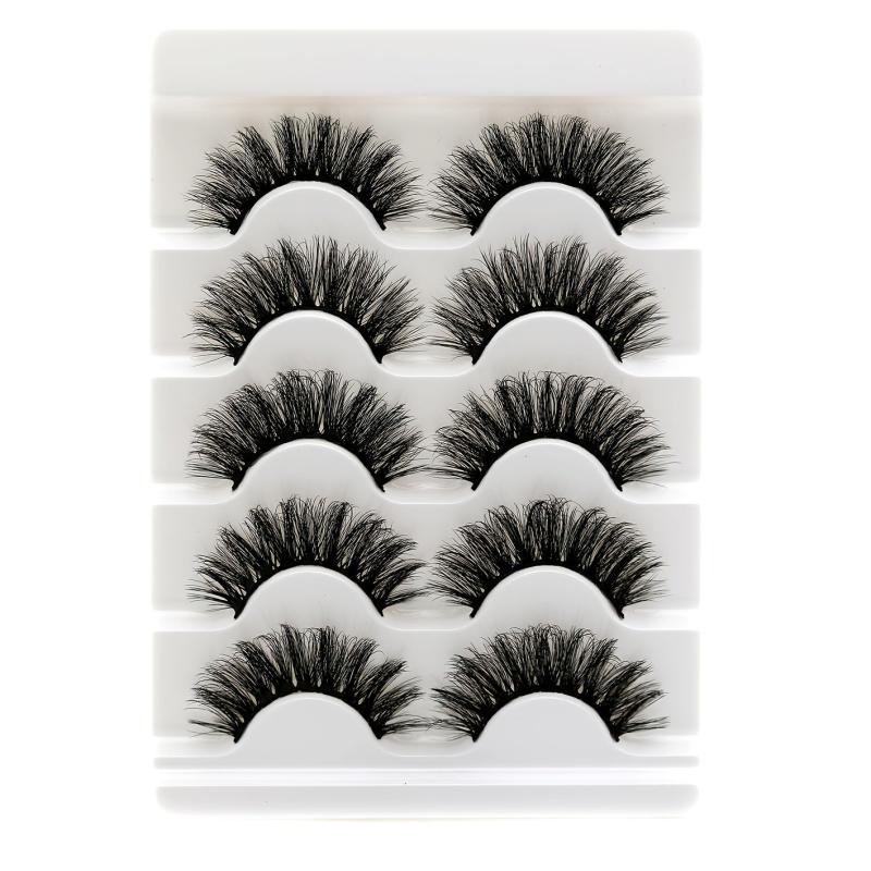 5 Pairs Fluffy Faux Mink 8D Wispy Lashes