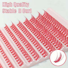 200pcs Pink DIY Eyelashes Extensions Natural Look False Eyelashes