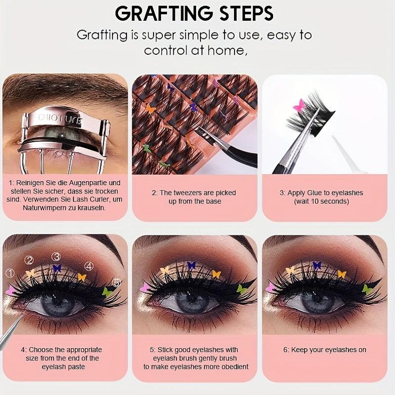 Large Capacity Segmented Butterfly Applique Individual Cluster Lashes