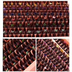 Large Capacity Segmented Butterfly Applique Individual Cluster Lashes