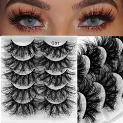 5 Pairs Fluffy Mink Lashes Thick Long Eyelashes Extension