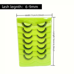 7 Pairs Natural Look D Curling False Eyelashes 6 9mm Fluffy Faux Mink