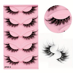 5 Pairs 3D Winged End Cat Eye False Eyelashes