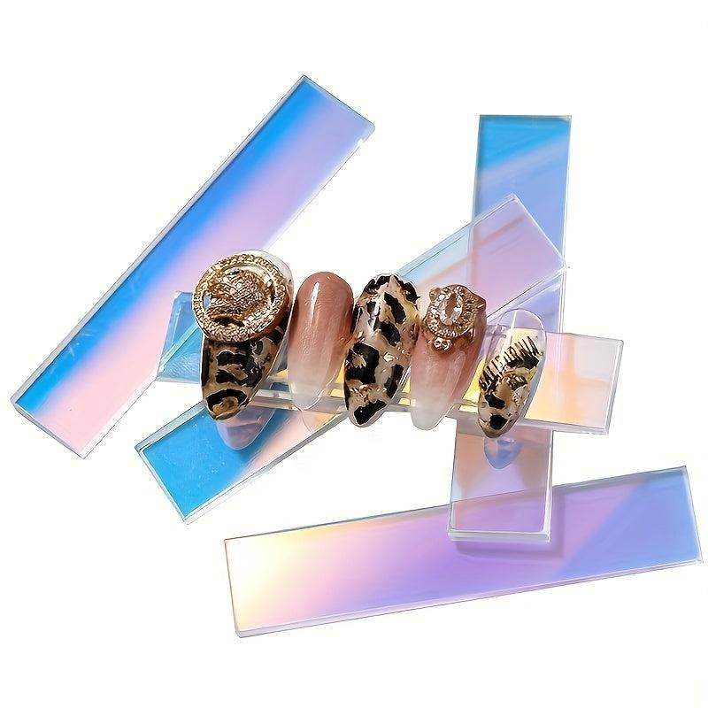 10pcs Nail Display Board Acrylic Aurora Nail Salon Display Strip