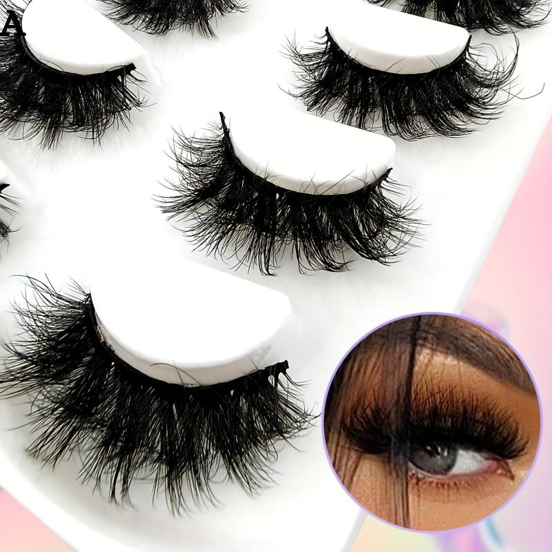 5 Pairs Thick Fluffy False Eyelashes - Dramatic Volume Lashes