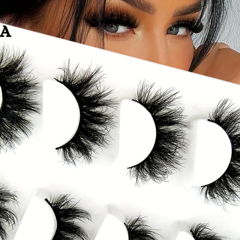 5 Pairs Thick Fluffy False Eyelashes - Dramatic Volume Lashes