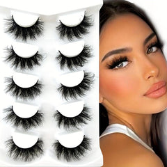 5 Pairs Thick Fluffy False Eyelashes - Dramatic Volume Lashes