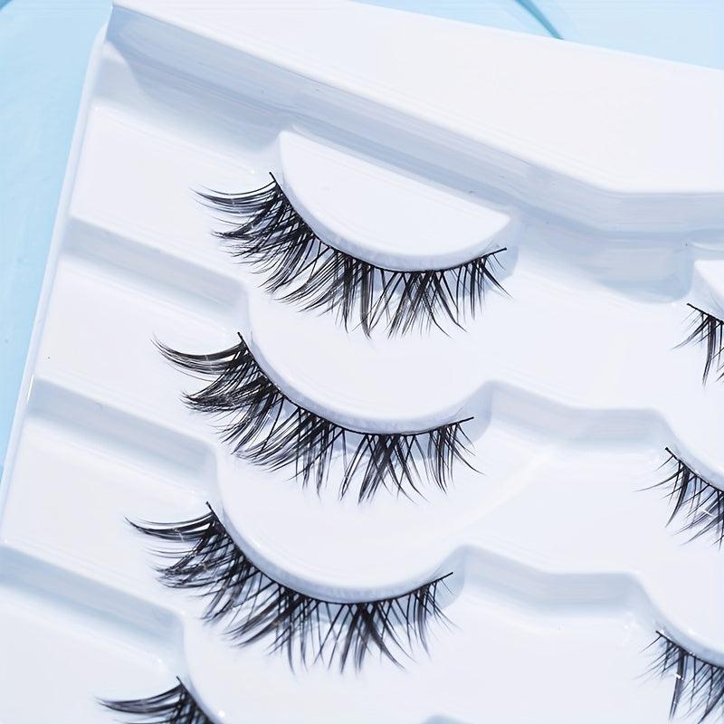 7 Pairs 13mm Wispy Cat Eye Lashes Crisscross Manga Lashes Japanese Style Cosplay
