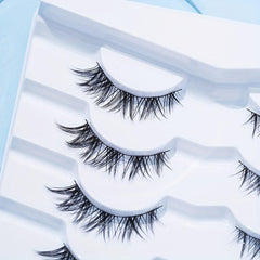 7 Pairs 13mm Wispy Cat Eye Lashes Crisscross Manga Lashes Japanese Style Cosplay