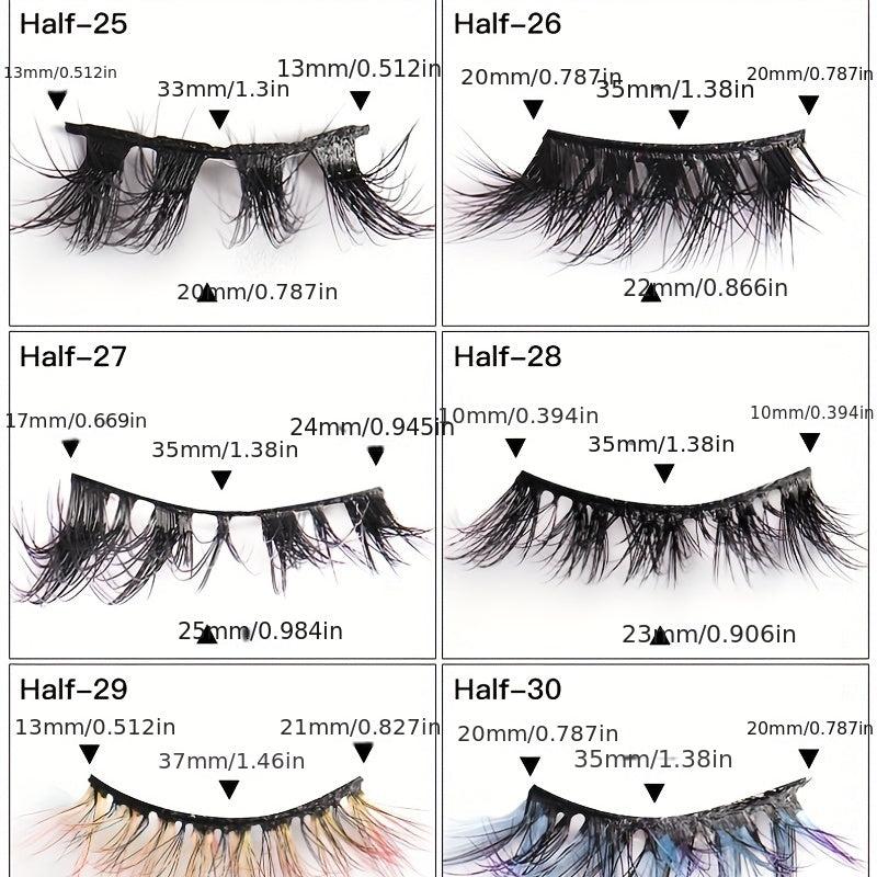10 Pairs Faux Mink Hair Half Eye Lashes