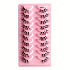 10 Pairs Faux Mink Hair Half Eye Lashes