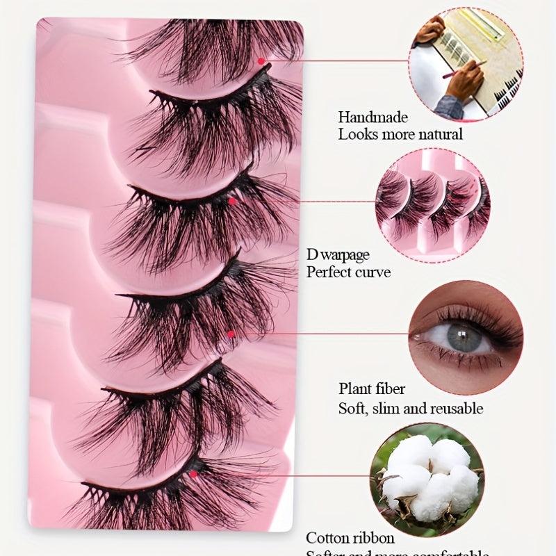 10 Pairs Faux Mink Hair Half Eye Lashes