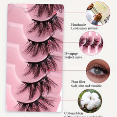 10 Pairs Faux Mink Hair Half Eye Lashes