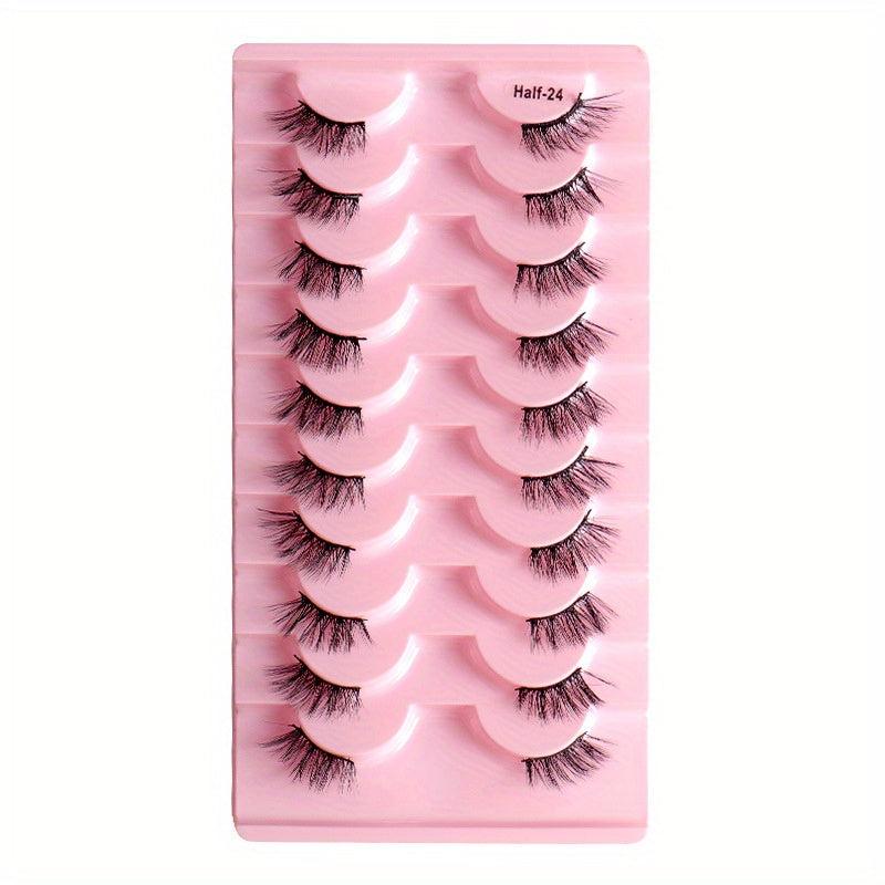 10 Pairs Faux Mink Hair Half Eye Lashes