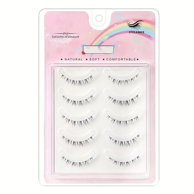 Slim Stem False Eyelashes Short Front Long Back Self-adhesive Lashes